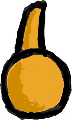 mfers cropped layer headphones: gold headphones